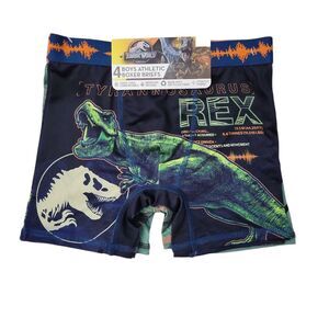 Character Boys 4-Pack Moisture Wicking Comfortable Boxer Brief - Jurassic World